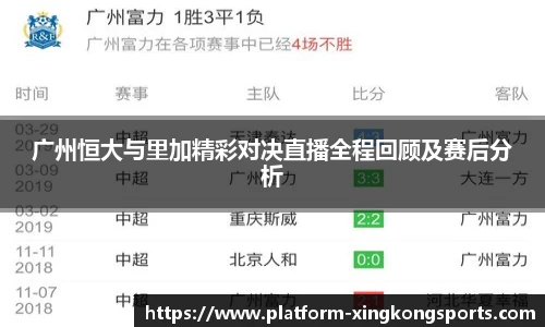 广州恒大与里加精彩对决直播全程回顾及赛后分析